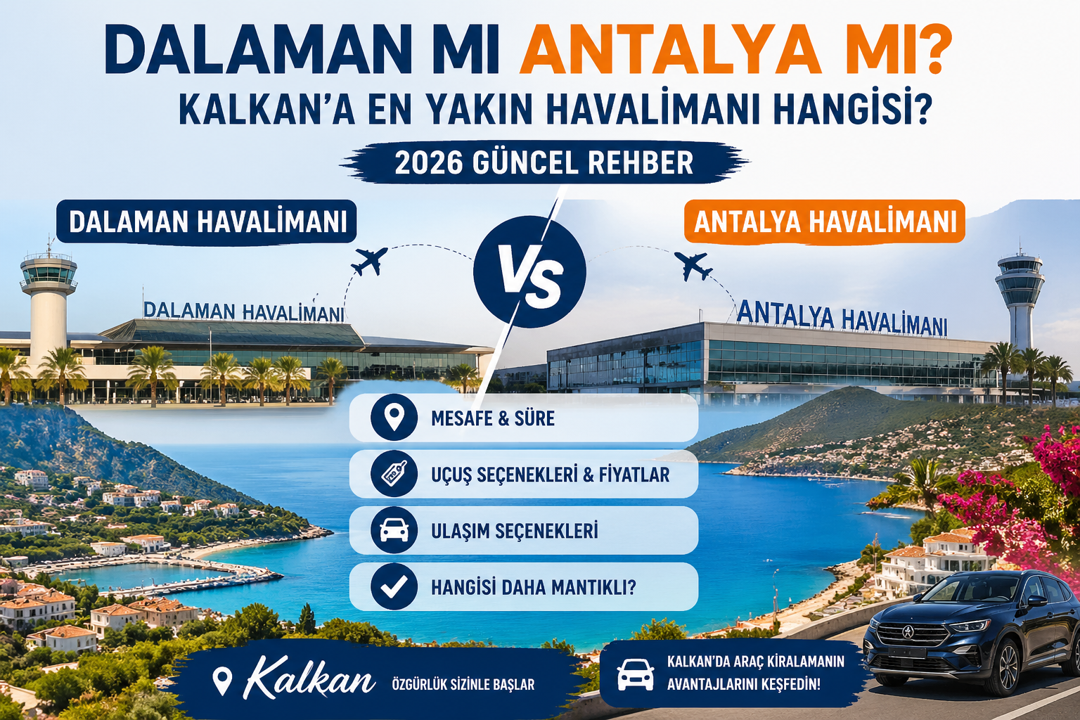 Dalaman mı Antalya mı? Kalkan’a En Hızlı ve En Ucuz Ulaşım (2026 Güncel Rehber)